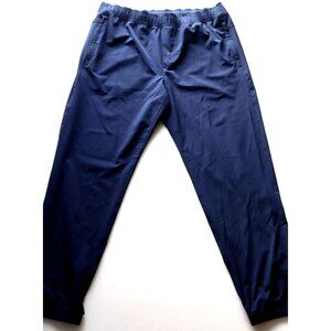Soybu Mens Jogger Pants Large Blue Water Resistant Stretch Nylon Athleisure